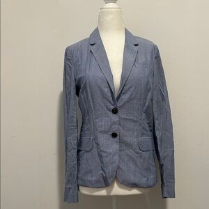 J. Crew Women's Blue Striped Blazer